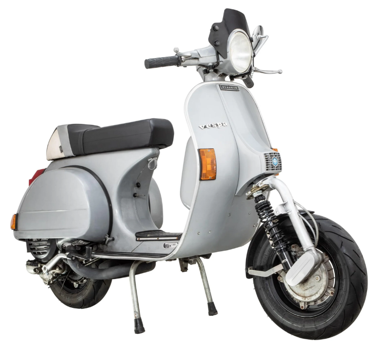 Guardabarros 2.0 Garelli Race EVO II para Vespa PX 80-200ccm, GRP negro, soporte acero inoxidable cepillado