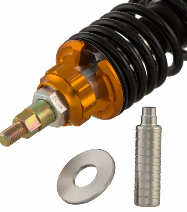 Amortiguador delantero para Vespa GTS/GTS Super 125-300cc ('14-'16), plata/naranja