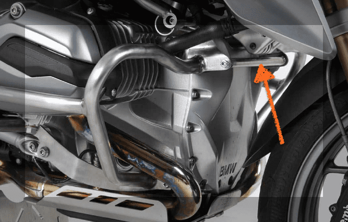 Puntal de refuerzo de acero inoxidable para protector de motor para BMW R 1200 GS LC (13-18) Hepco & Becker