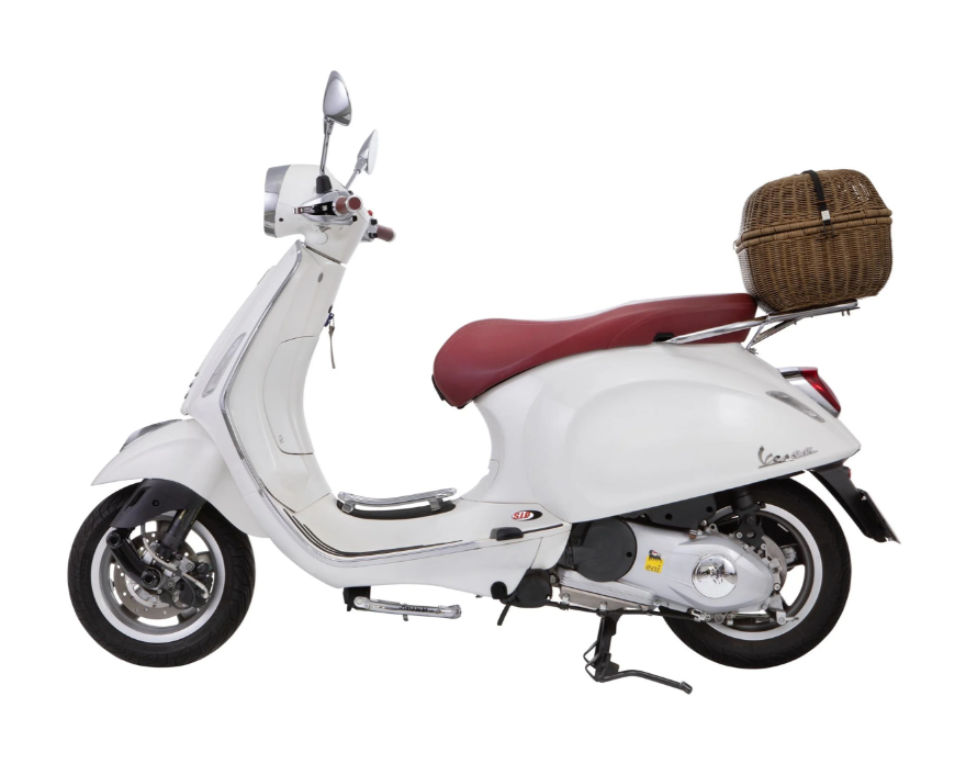 Kit de cesta portaequipajes "Classic" con portaequipajes para Vespa LX/LXV/S 50-150ccm, marrón oscuro