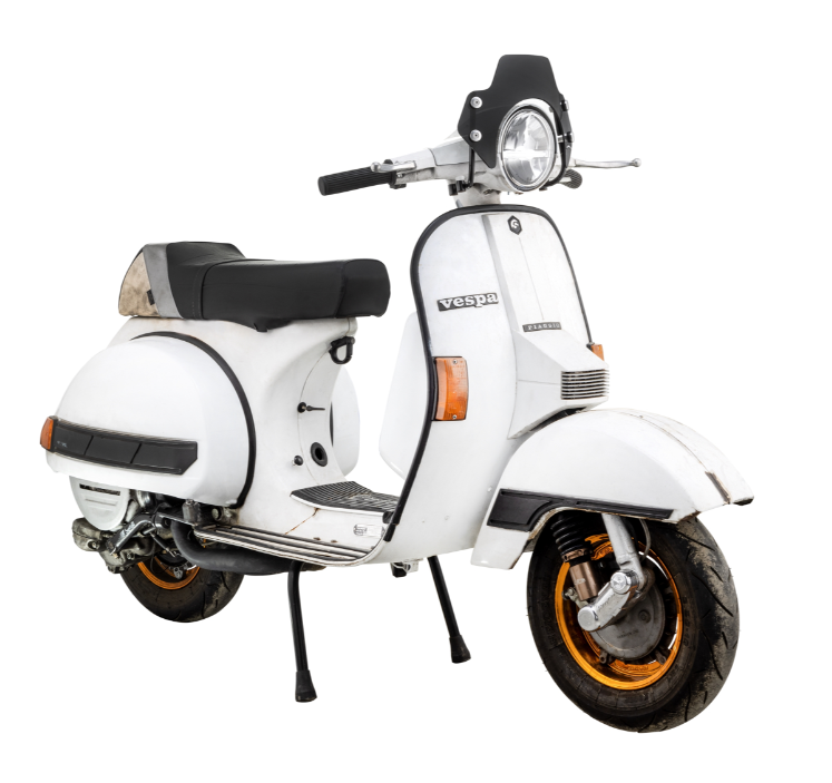 Mosquitera para Vespa PX 80-200ccm, soporte plateado, tintado negro