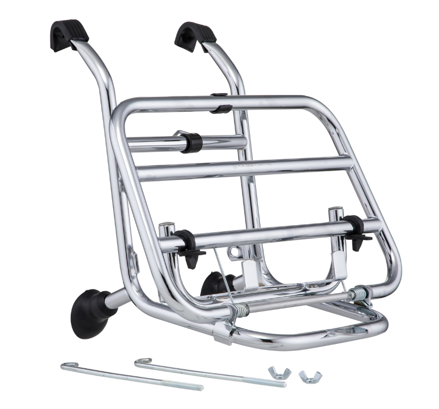 Portaequipajes delantero para Vespa PX 80-200cc, plegable, cromado