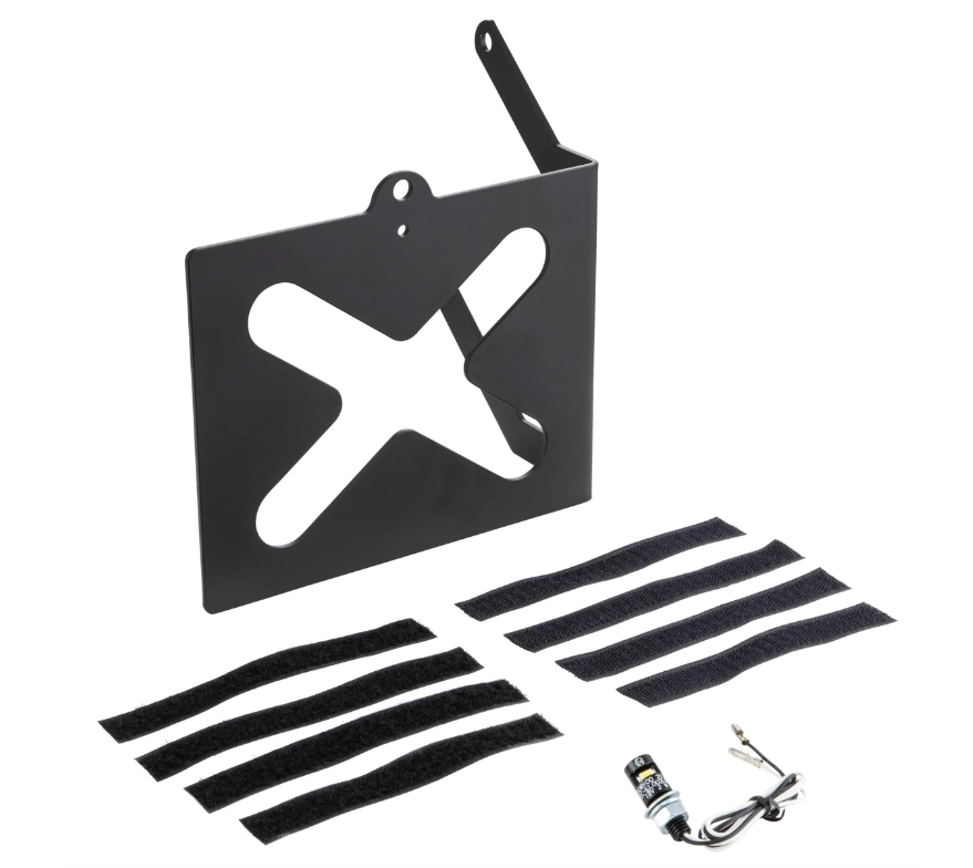 Soporte de matrícula lateral para Vespa GTS/GTS Super/GTV/GT, negro mate