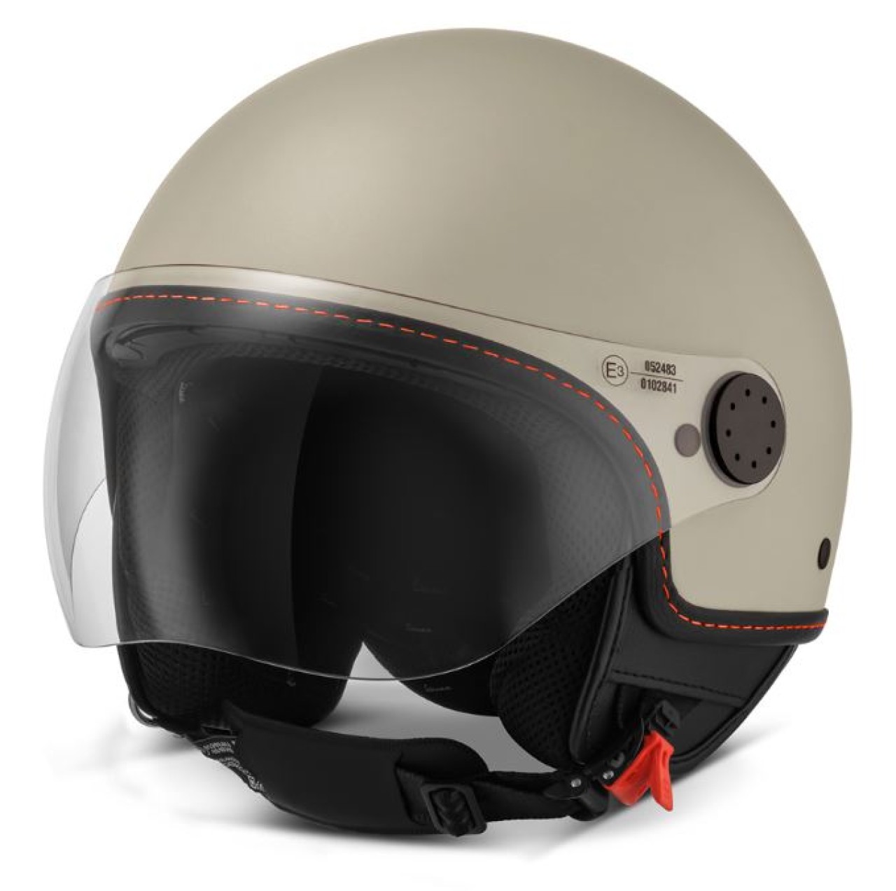Casco jet Vespa, Vespa Visor LangHe, beige mate / naranja