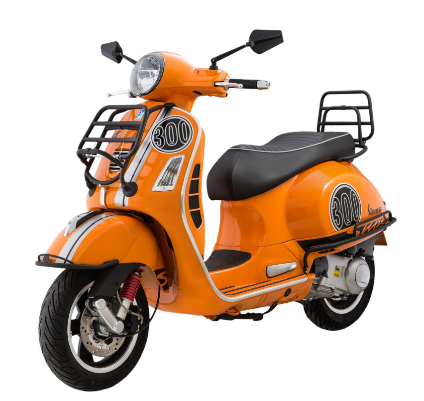 Cubrebarras lateral trasero para Vespa GTS /GTS Super /GTV, 125-300ccm, negro mate