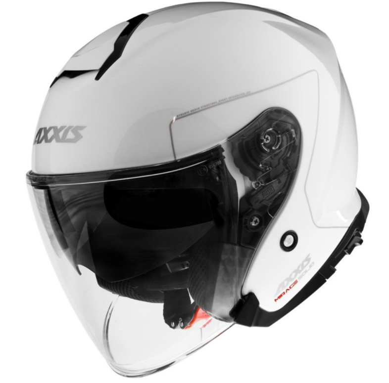 Casco jet Axxis, Mirage SV Solid, blanco brillante