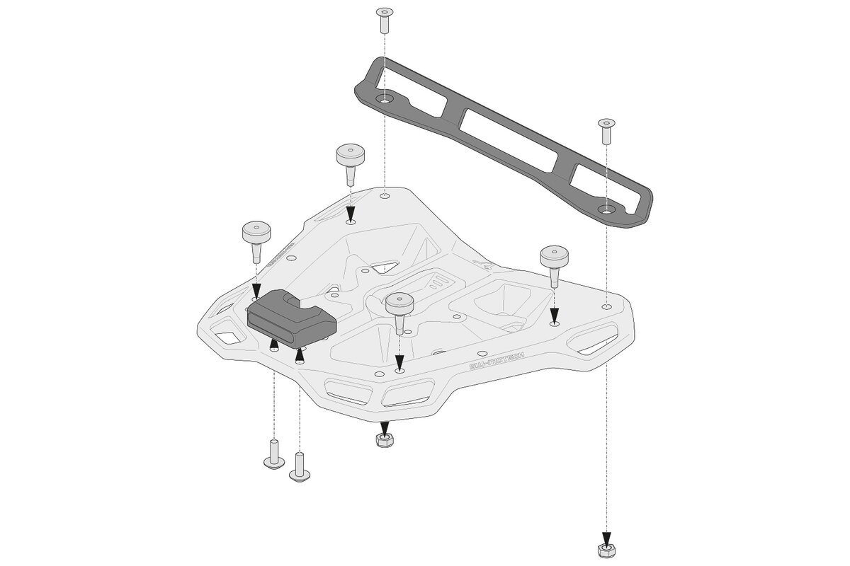 Kit adaptador SW-Motech para portaequipajes ADVENTURE-RACK para baúles Shad 2