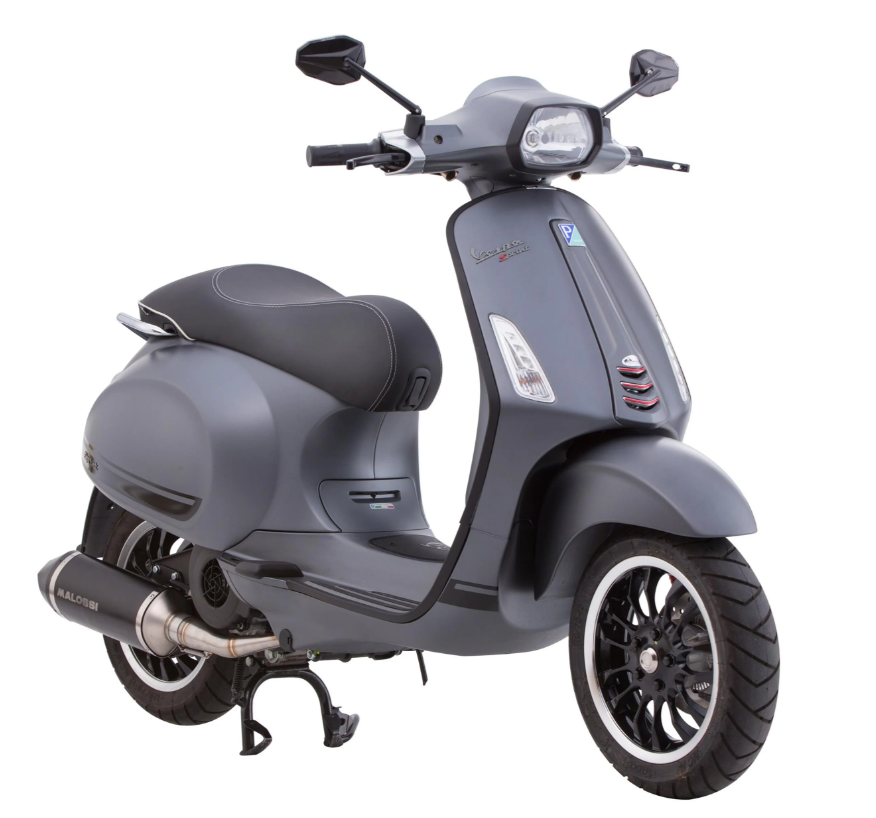 Protector de piernas y pata de cabra mono ranura para Elettrica/Primavera/Sprint 50-150ccm, negro brillante