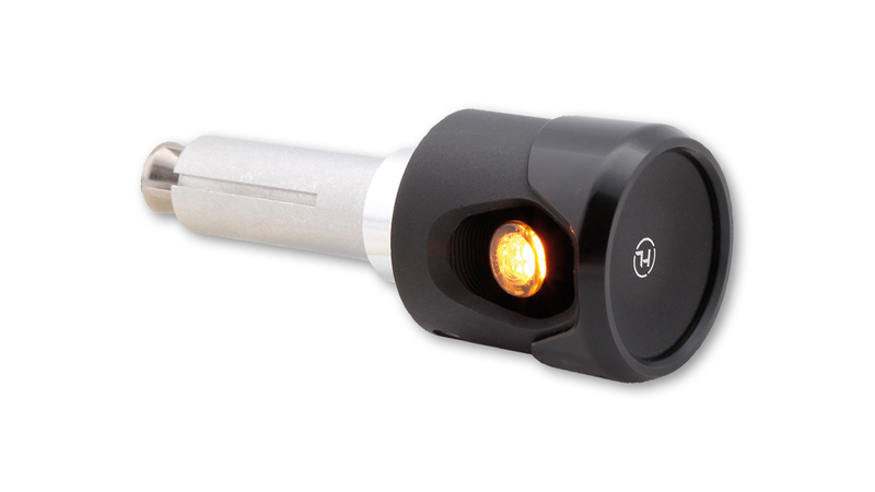 HIGHSIDER pro Akron-Flash LED indicador de posición/intermitente de manillar negro/naranja 2en1, homologado E (par)