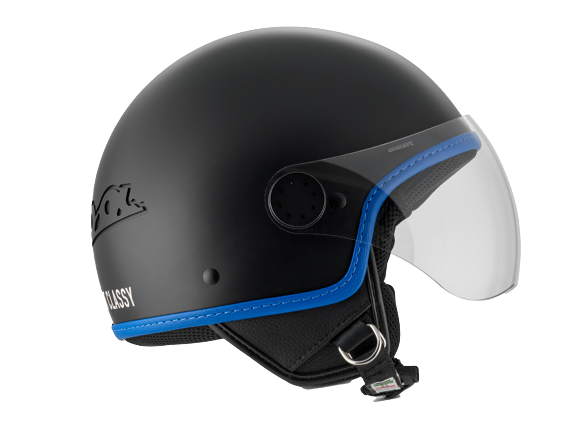 Casco Vespa jet Visera 4.0 DEC Blade negro mate