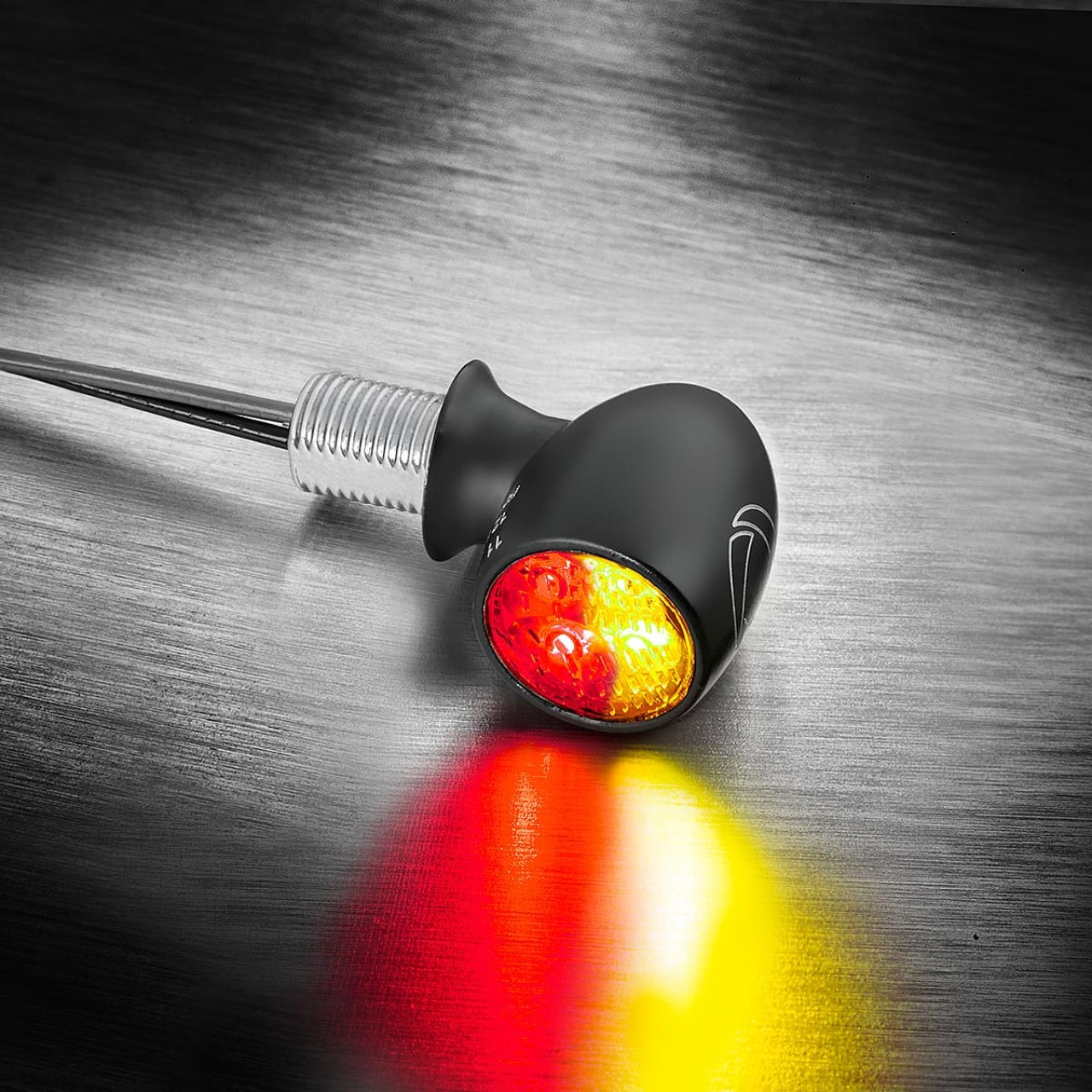Indicador Kellermann, luz trasera y de freno, Atto DF, acero, LED, HL/HR 12 V, negro mate