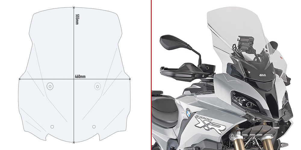 Parabrisas transparente - altura 555 mm para BMW S 1000 XR (20-) / M 1000 XR (24-)