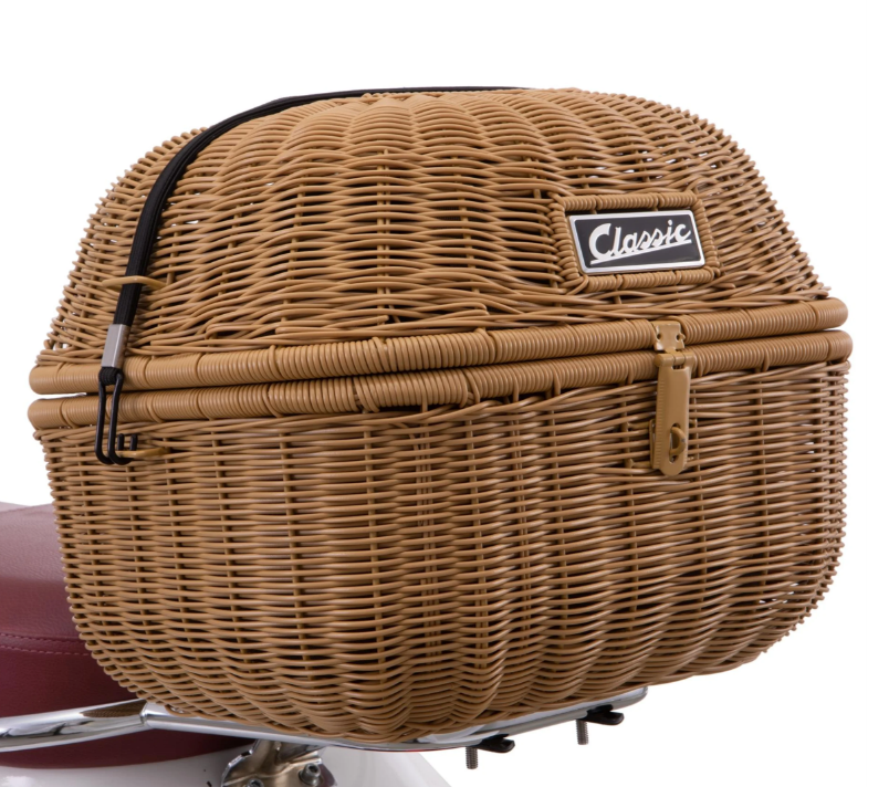 Kit de cesta portaequipajes "Classic" con portaequipajes para Vespa LX/LXV/S 50-150cc, marrón