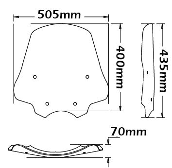 Parabrisas bajo - altura 475 mm para BMW R 1200 R (06-10)