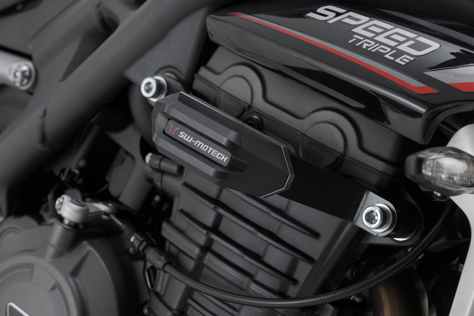 Kit de crash pad SW-Motech negro para Triumph Speed Triple 1200 RR /RS