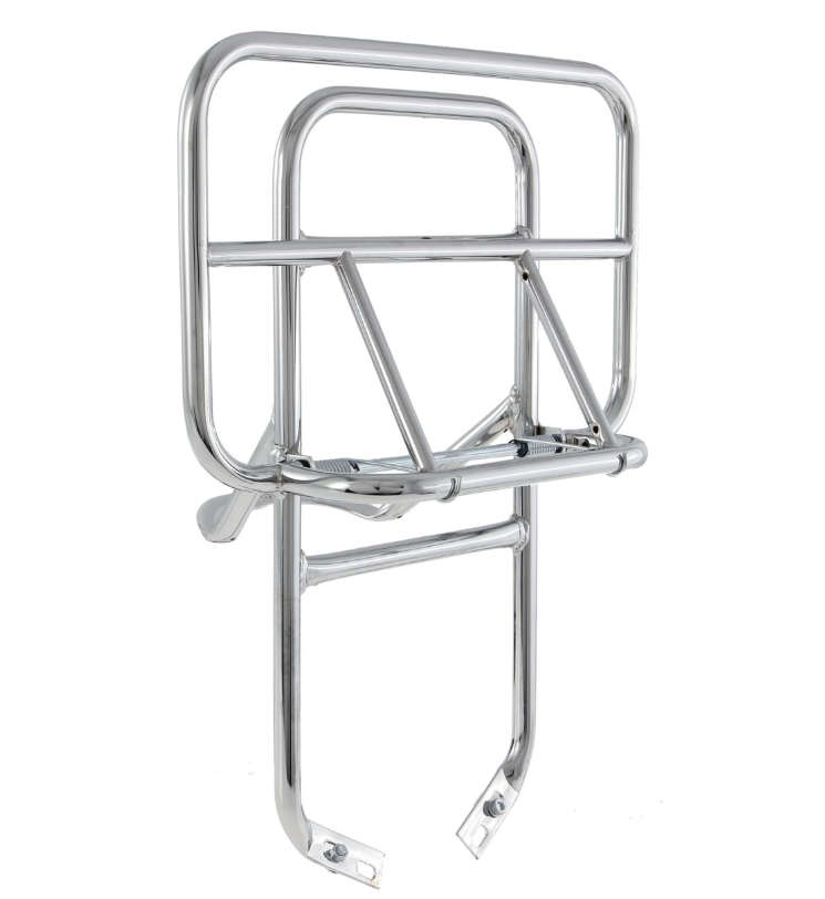 Portaequipajes trasero para Vespa PX 80-200cc, plegable, cromado