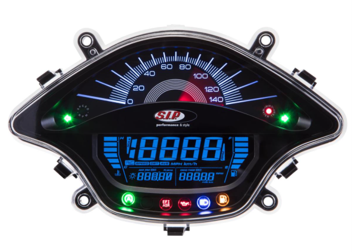 Cuentarrevoluciones/Tacho para Vespa Primavera/Sprint 50-150cc 2T/4T AC, negro