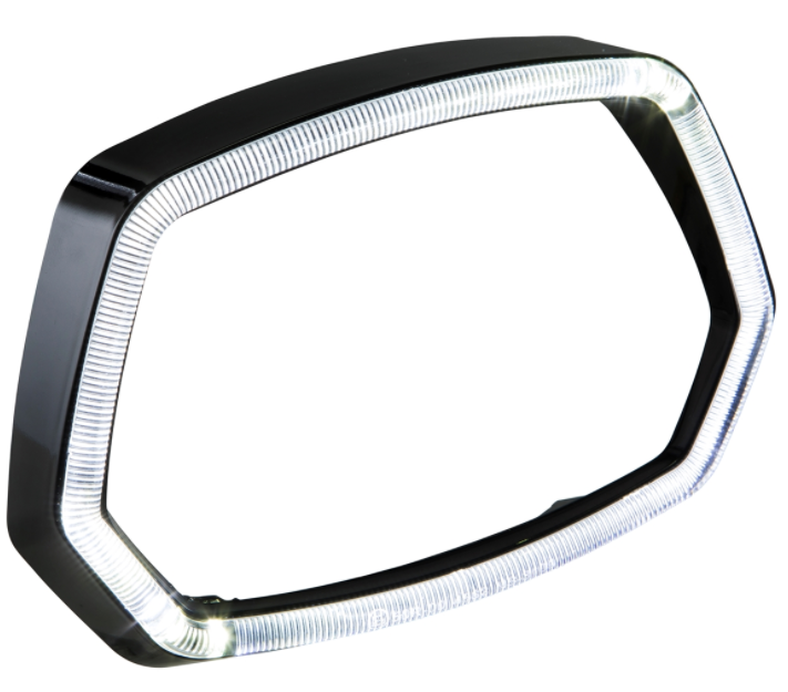 Anillo de luz negro brillante LED para Vespa Sprint 50ccm 2T/4T ('13-'18)
