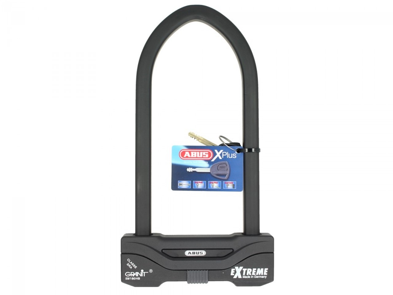 ABUS U-lock 260x111 Granit Extreme Plus 59 para moto, scooter y Vespa