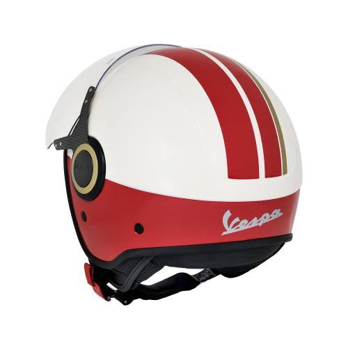 Casco jet Vespa VJ Racing 60s blanco / rojo - Sixties