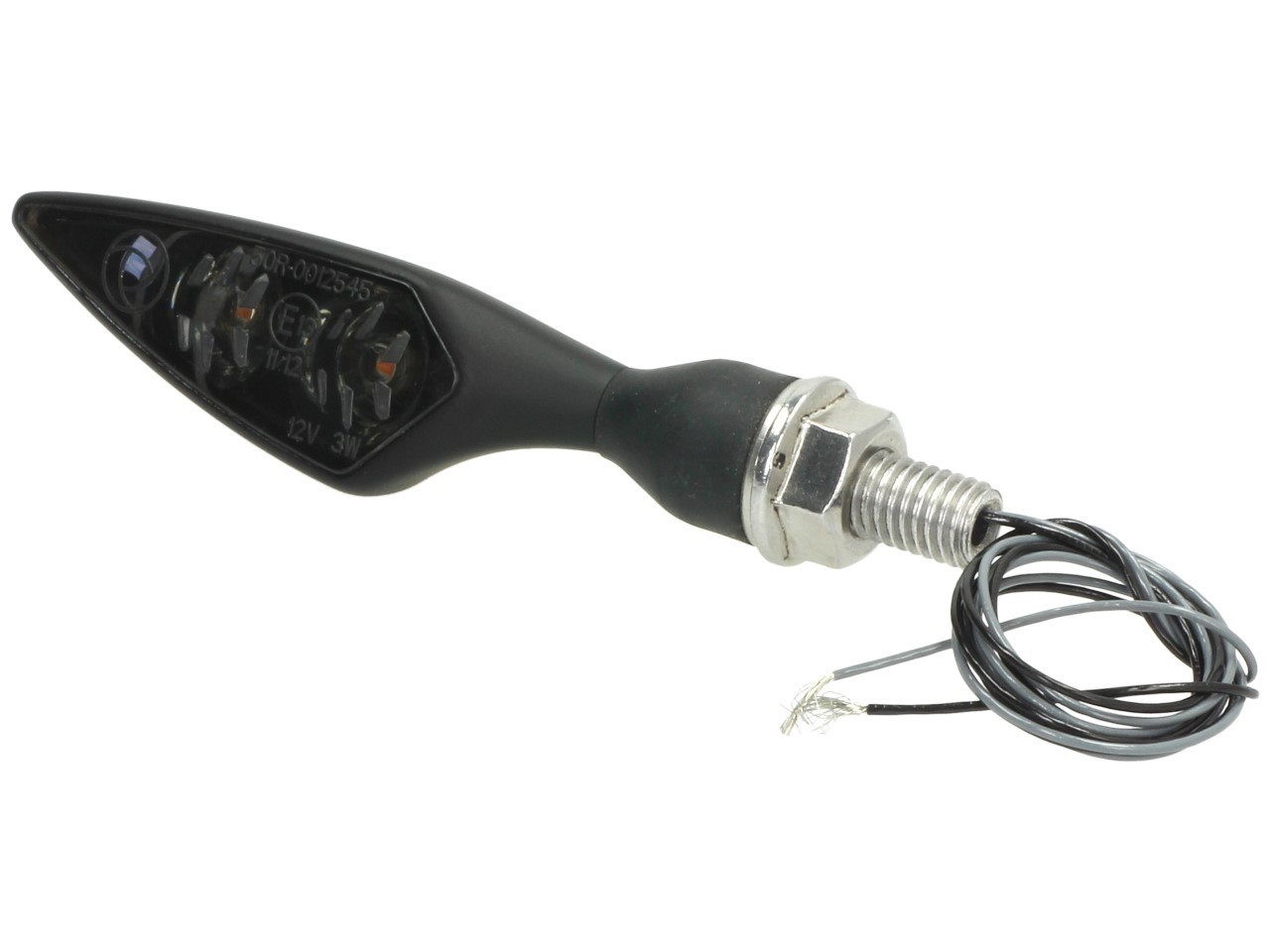 Indicador Kellermann, Rhombus Dark, acero, LED, VR/HL, 12 V, negro satinado, M8x20, homologado E