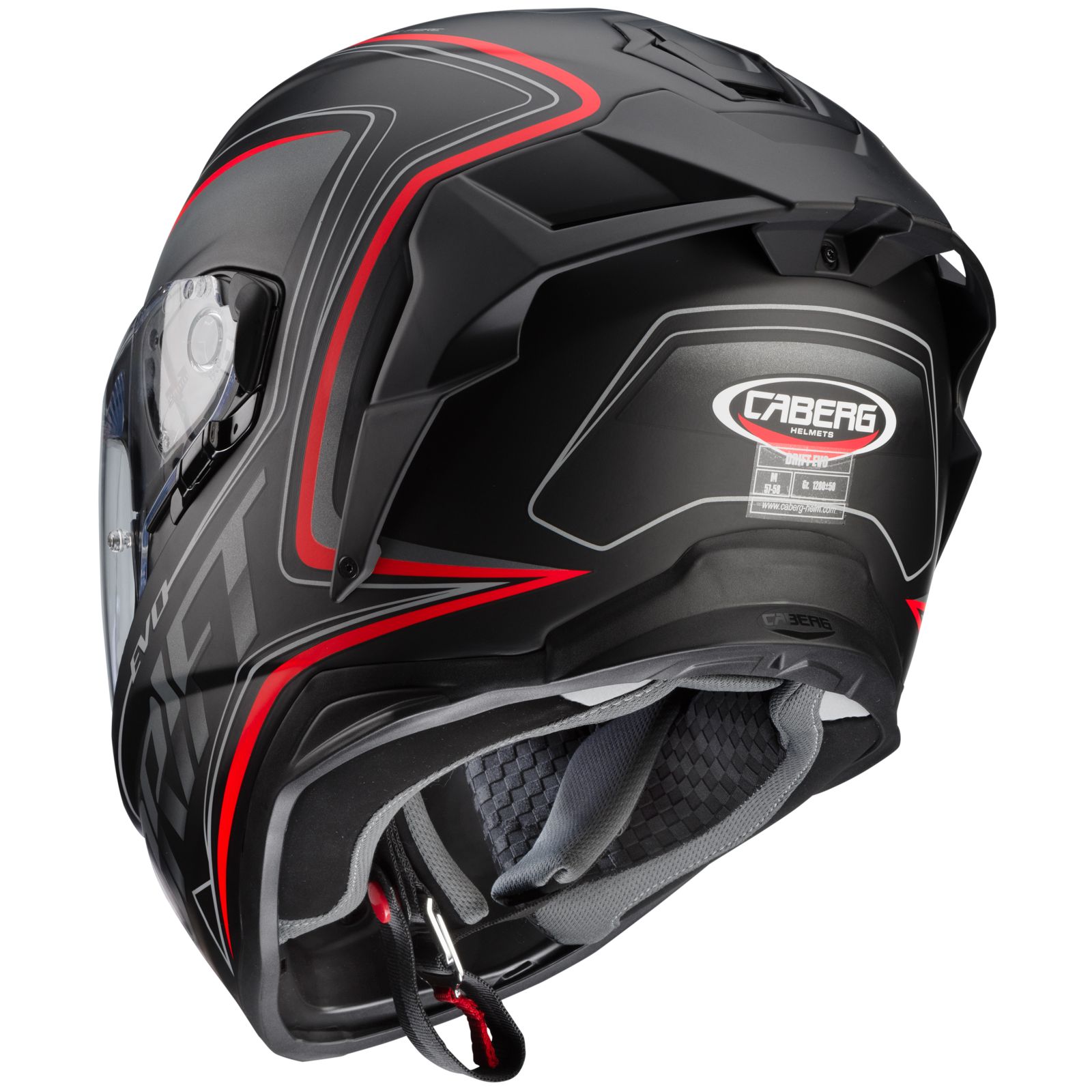 Casco Caberg Drift Evo Integra, negro mate/gris-rojo