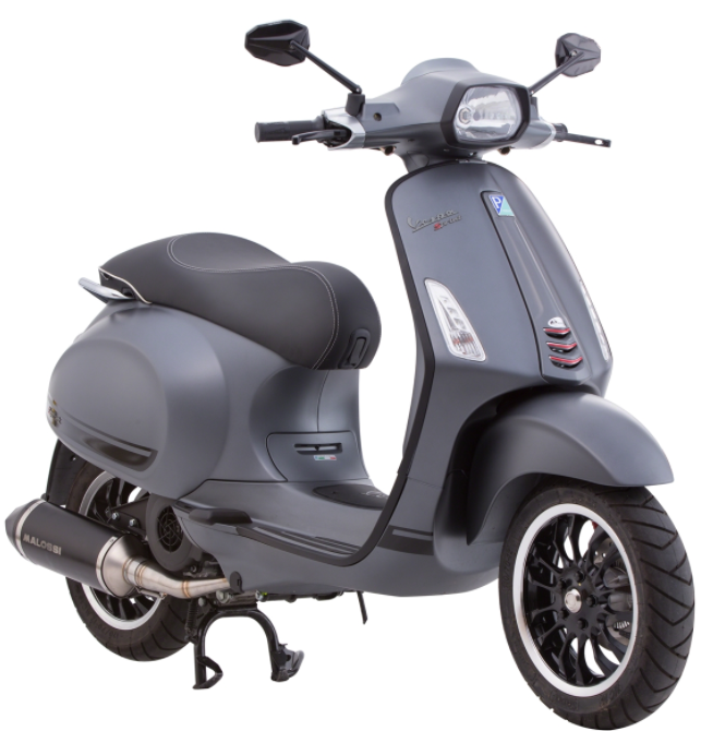 Conector mono ranura tubo pata escudo negro mate para Vespa Primavera/Sprint 50-150ccm