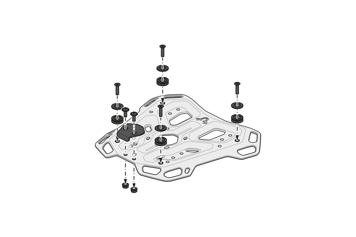 SW-Motech TRAX ADV sistema de baúl 38L plata para Honda XL 750 Transalp (23-) SW Motech