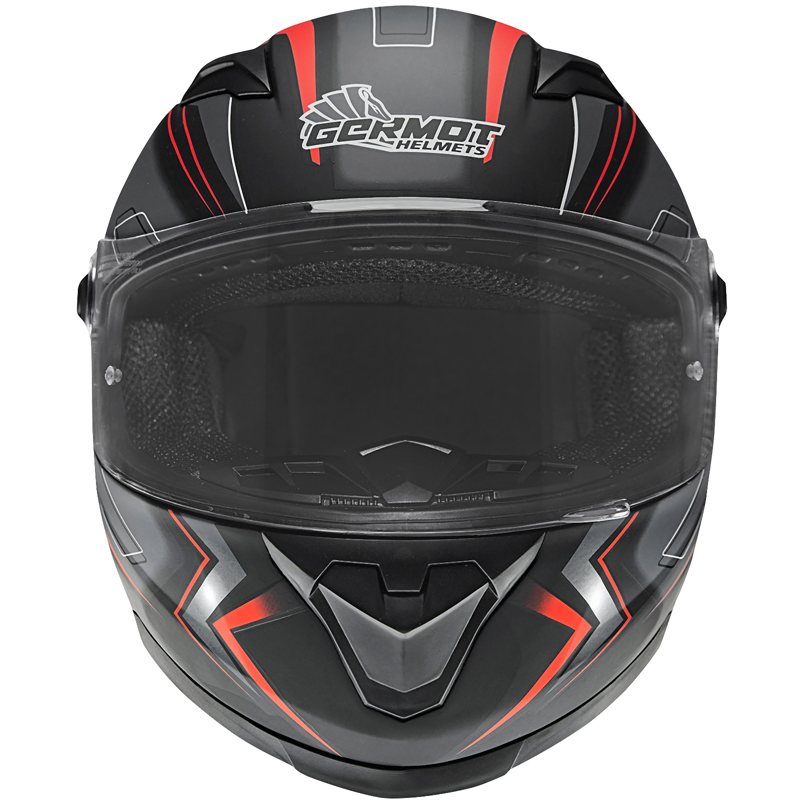 Casco integral Germot GM 320, negro mate/rojo