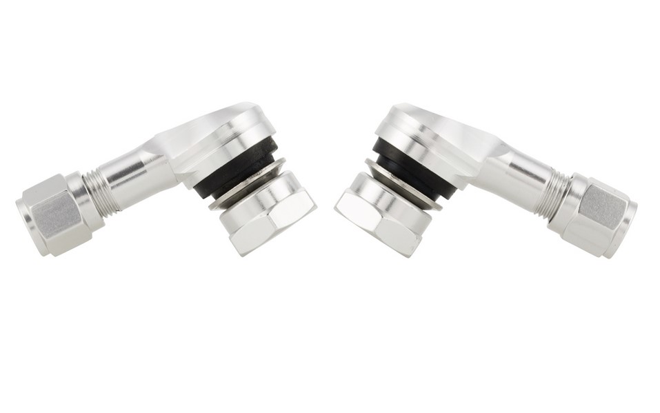 Núcleo de válvula para neumático/llanta sin cámara 80°, anodizado en plata