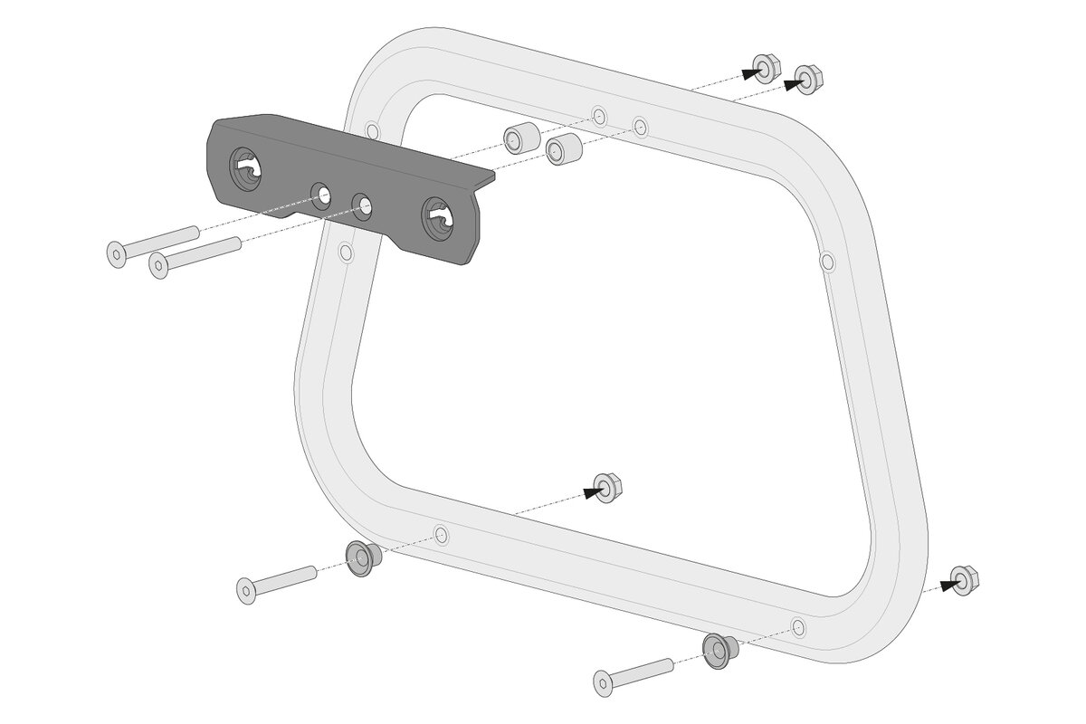 Kit adaptador SW-Motech para portaequipajes lateral PRO/EVO para Givi Trekker Dolomiti