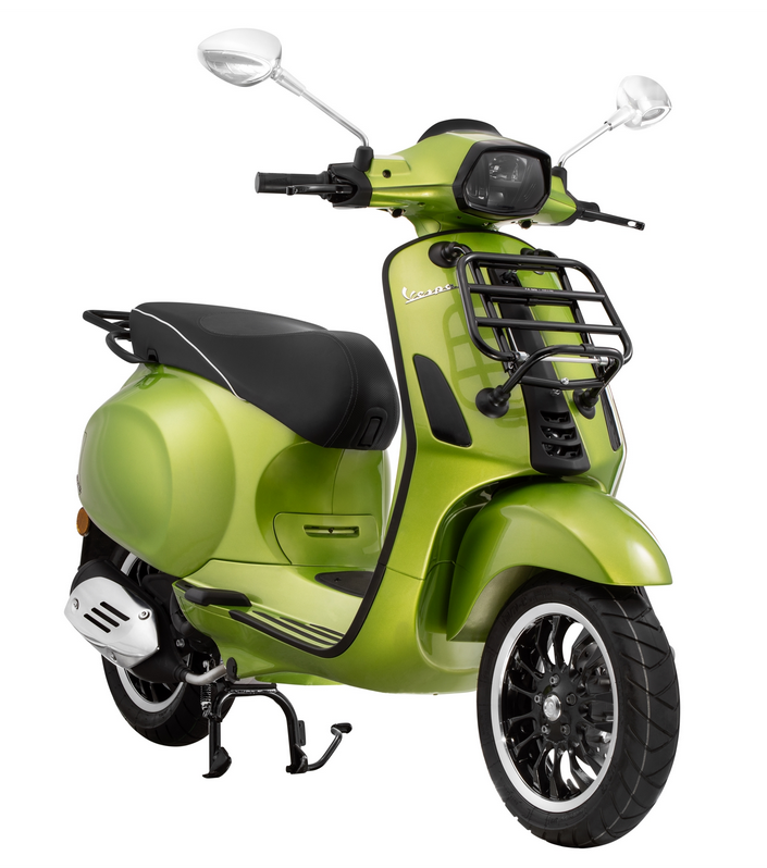Portaequipajes delantero para Vespa Primavera /Sprint /Elettrica 50-150ccm, plegable, negro brillante