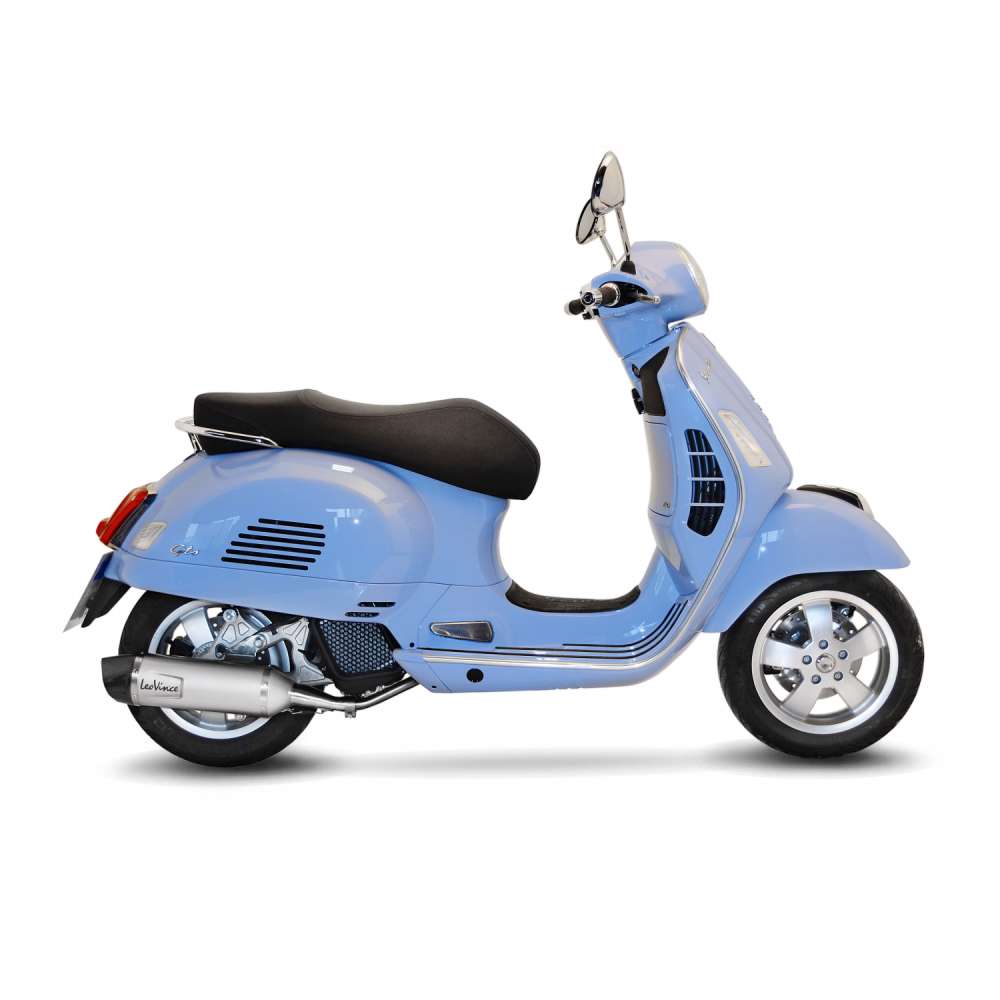 Sistema completo LeoVince LV One Evo para Vespa GTS 125 /150, acero inoxidable plata, ABE, Euro4