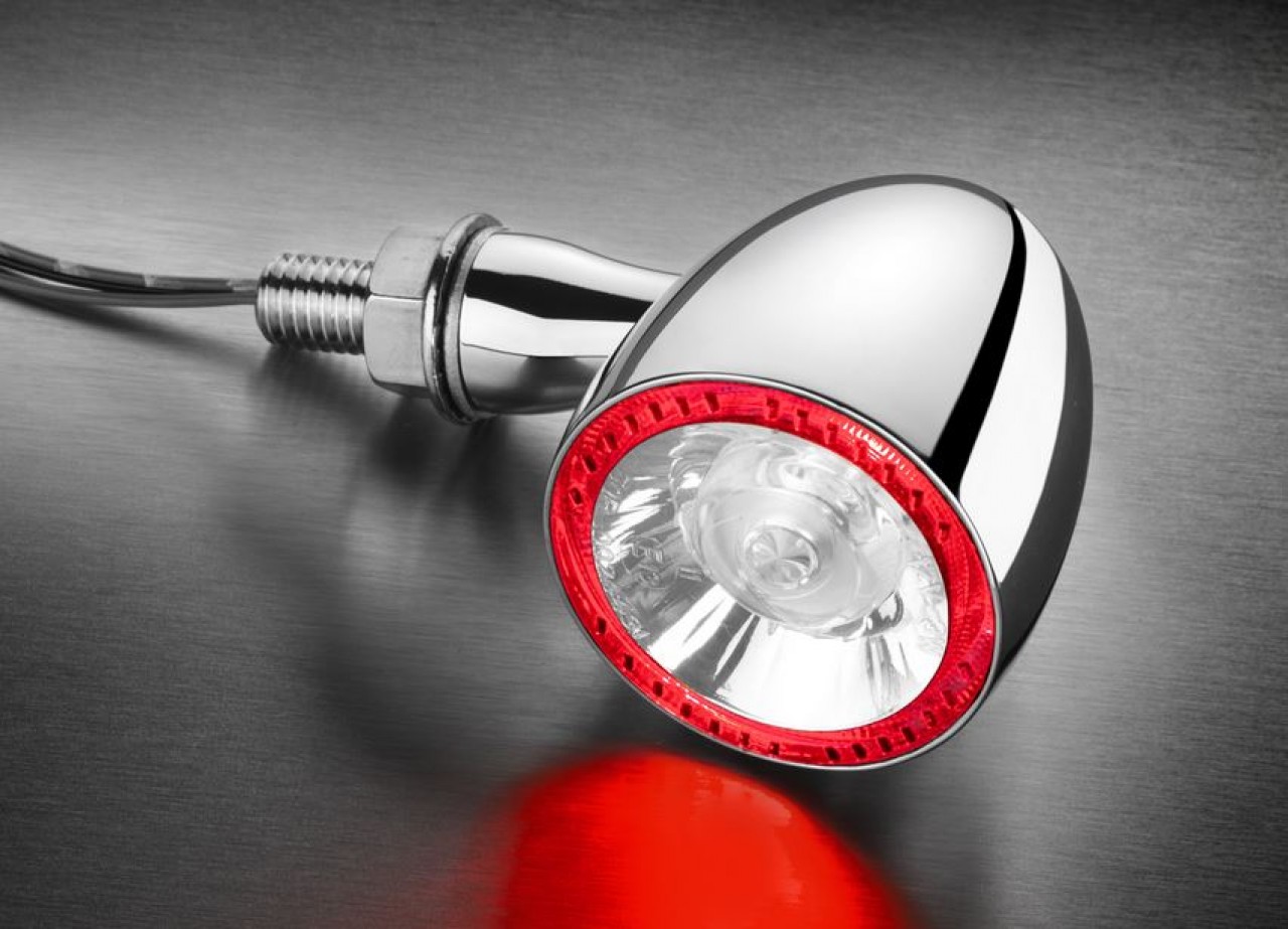 Indicador Kellermann, luz trasera y de freno, Bullet 1000 DF, acero, LED, HL/HR, 12 V, cromo brillante