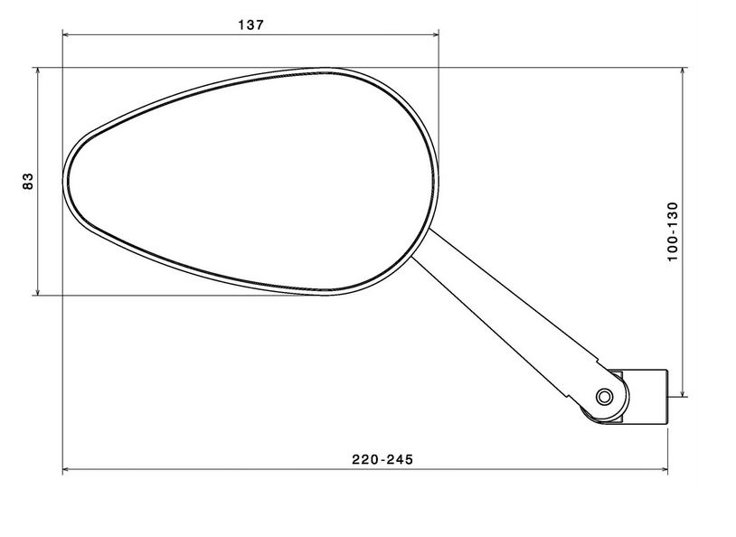 Espejo RIZOMA "RADIAL RS" izquierdo o derecho para Vespa, anodizado plata