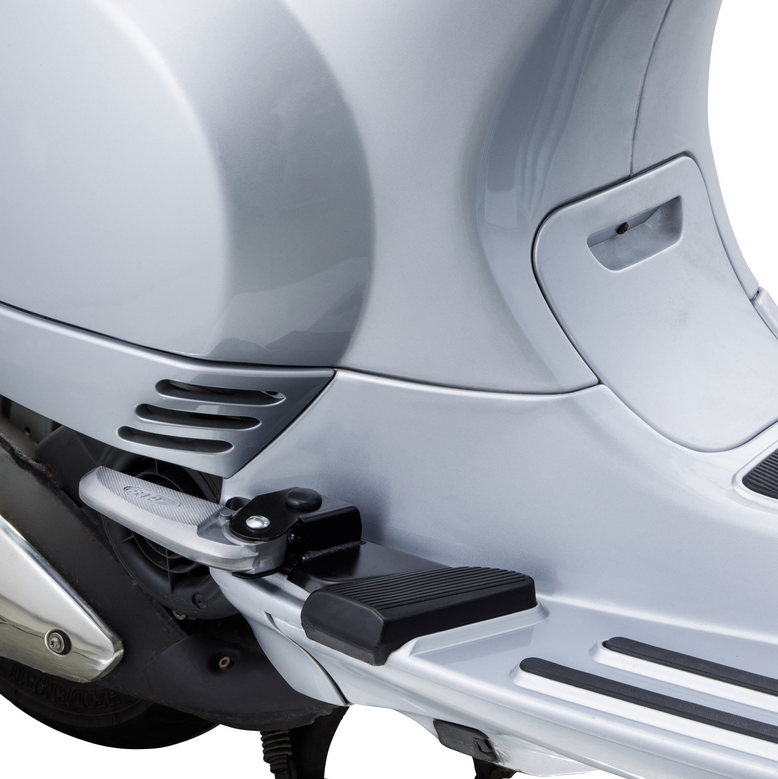 Estriberas derecha e izquierda para Vespa LX /LXV /S 50-150cc, negro/plata