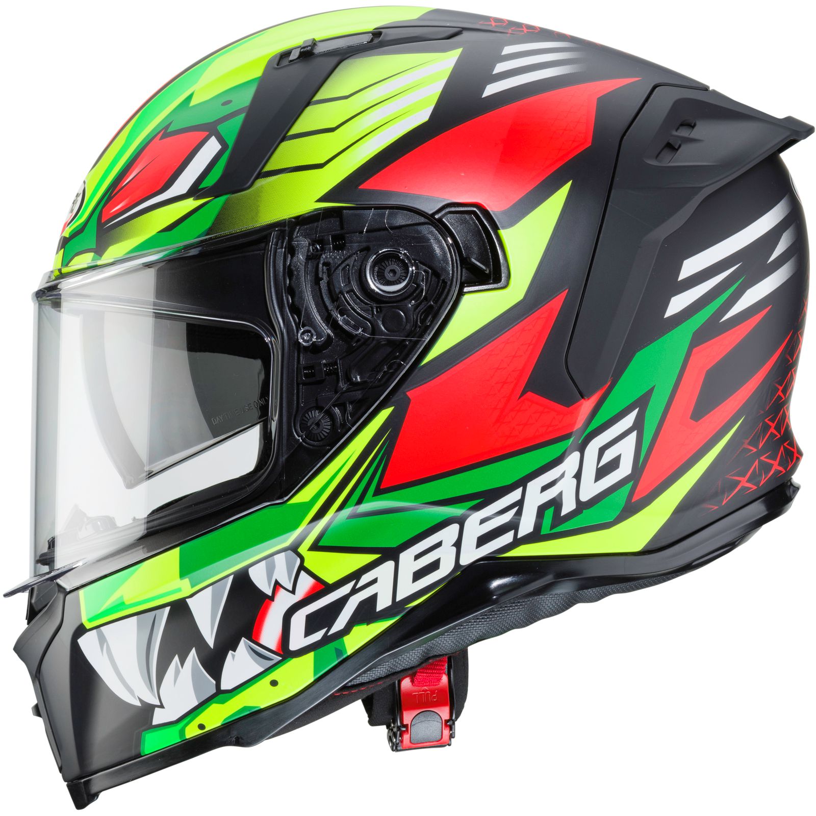 Casco Caberg Avalon Giga, negro mate/amarillo fluorescente-rojo