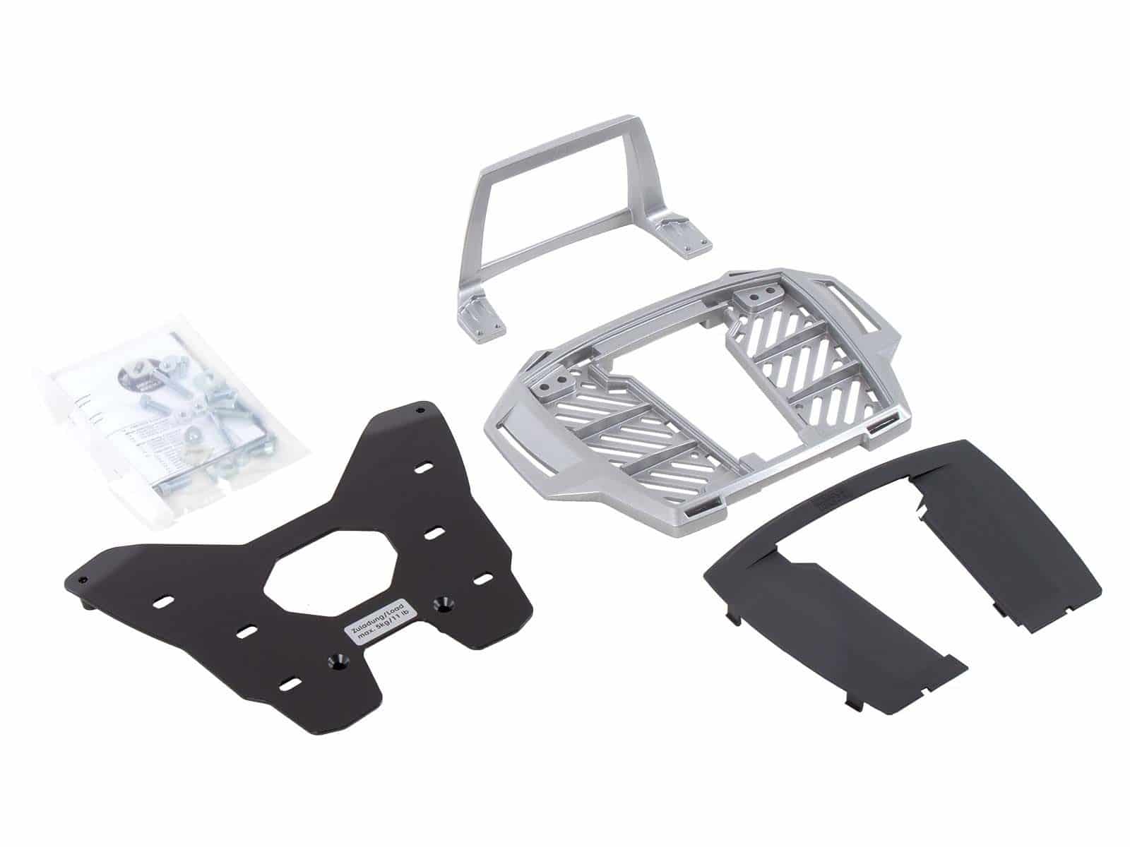 Alurack portamaletas superior para portaequipajes original plata para BMW R 1250 GS (19-23) Hepco & Becker