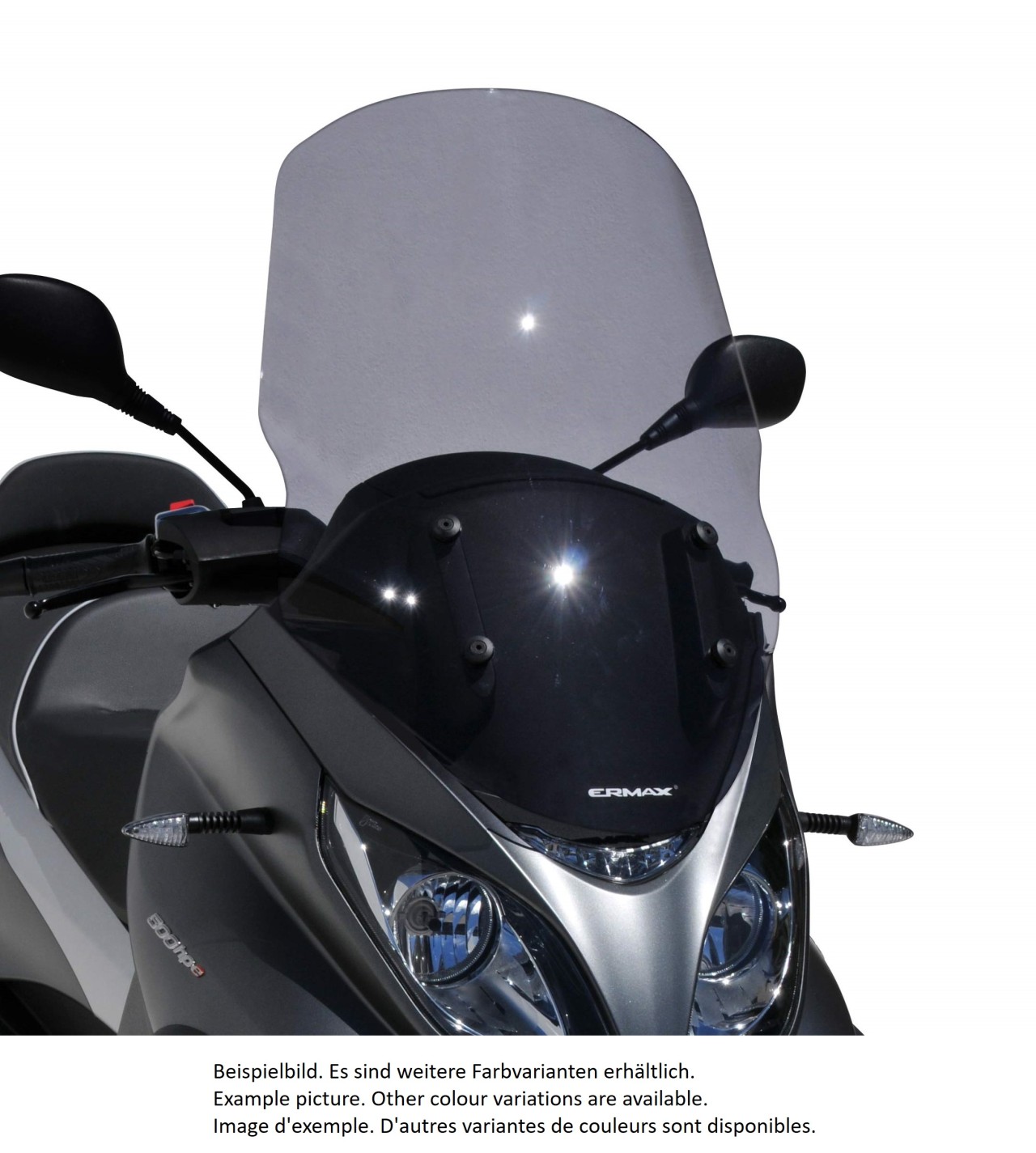 Parabrisas ERMAX para Piaggio MP3 400 HPE (-22), tintado/negro claro