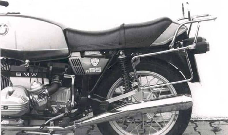 Portaequipajes superior tubular y portaequipajes lateral negro para BMW R 45 (78-85)/R 65 (78-85)