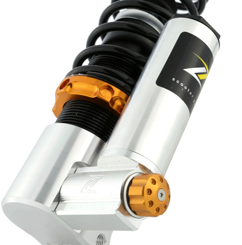 Amortiguador delantero ZELIONI para Vespa ET2/ET4/LX/LXV/S 50-150ccm, plata/naranja/negro