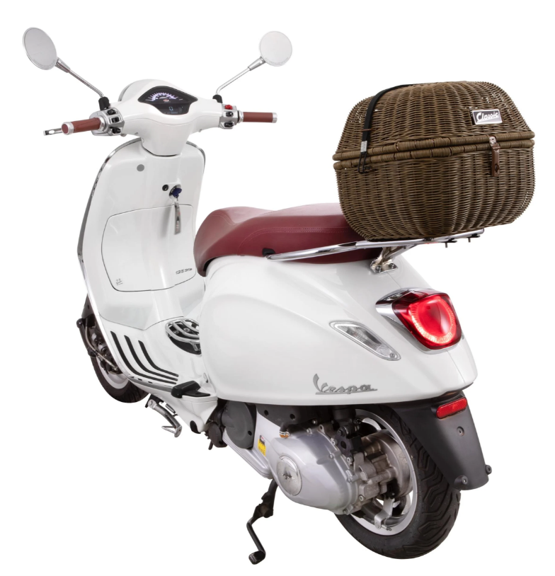 Kit de cesta portaequipajes "Classic" con portaequipajes para Vespa LX/LXV/S 50-150ccm, marrón oscuro