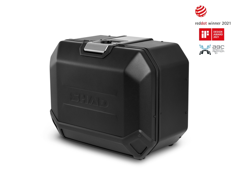 Maleta lateral Terra TR47, izquierda, aluminio negro, 47 l