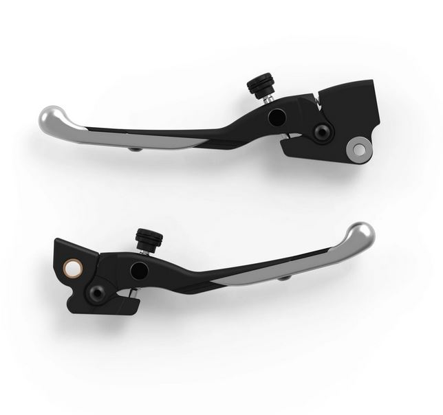 Juego de manetas deportivas RIZOMA para Vespa Primavera/Sprint/Elettrica, plata/negro