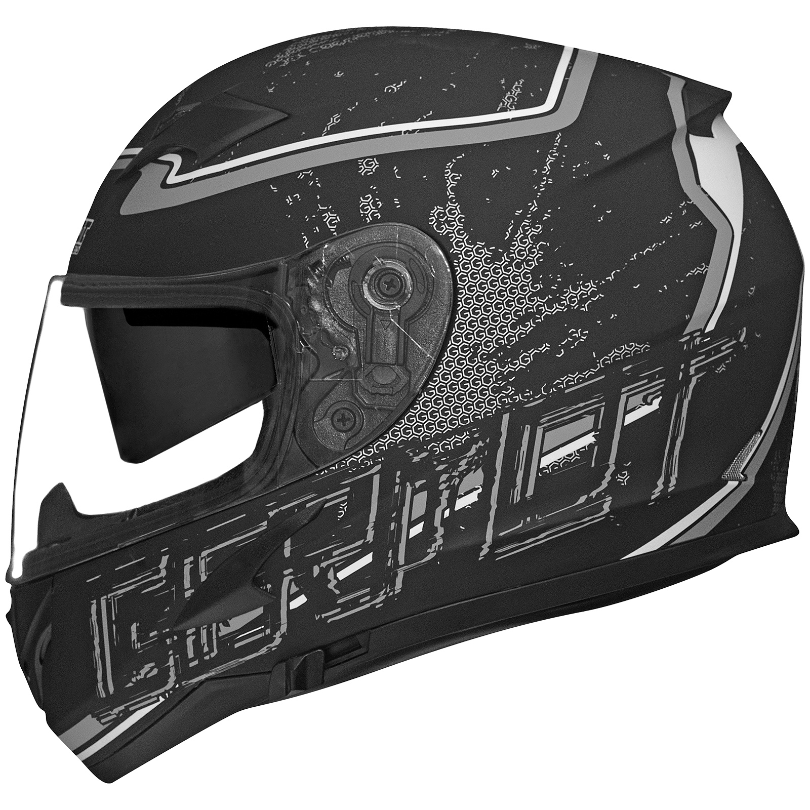 Casco integral Germot GM 306, negro mate/gris