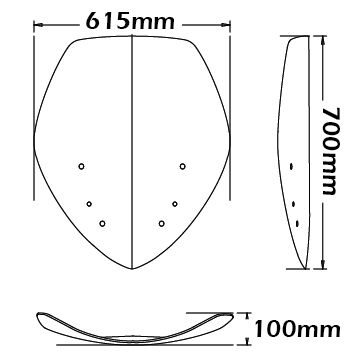 Parabrisas alto - altura 700 mm para BMW R 1200 RT (05-09), ligeramente tintado