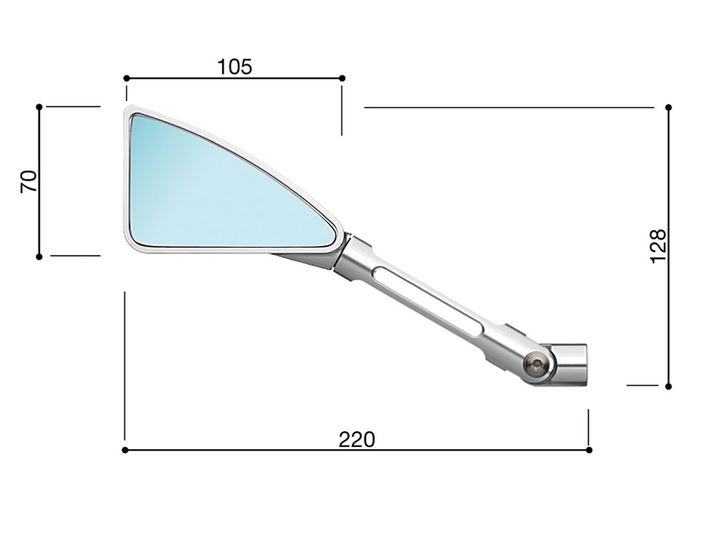 Espejo RIZOMA "TOMOK" derecho para Vespa, anodizado plata