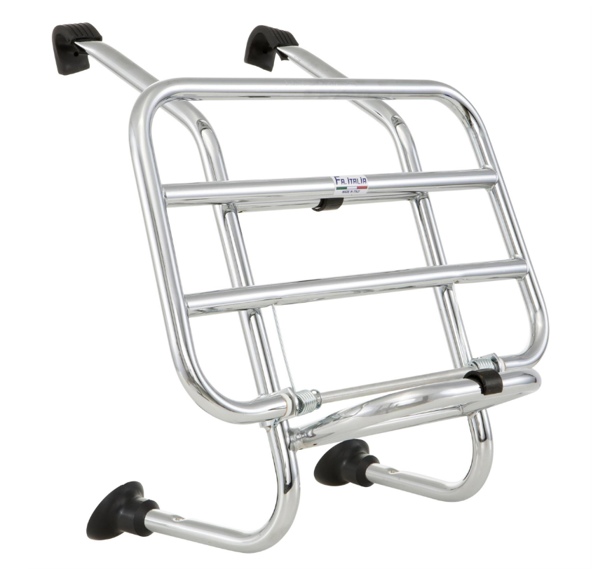 Portaequipajes delantero para Vespa PX 80-200cc, plegable, cromado
