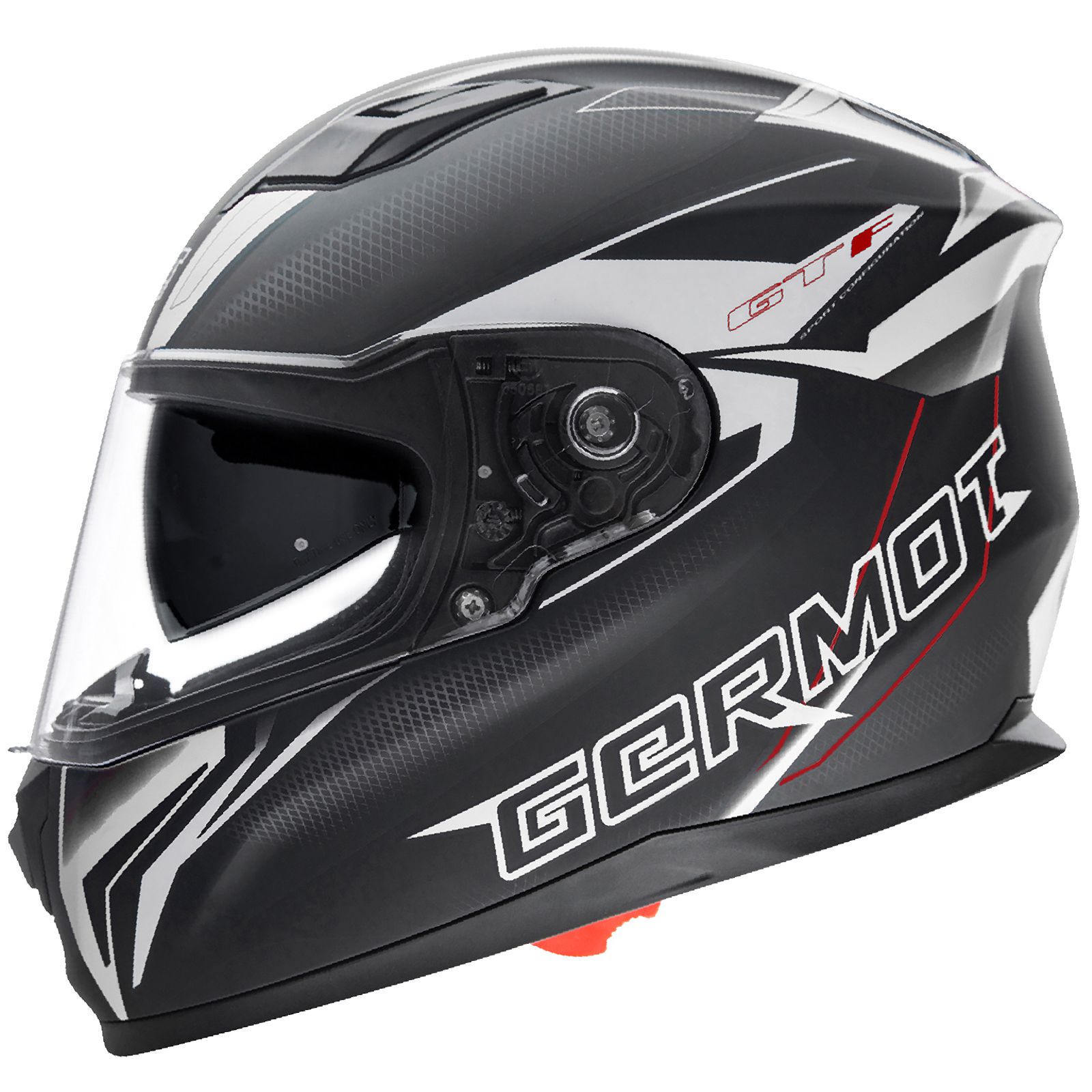 Casco integral Germot GM 330, negro mate/blanco