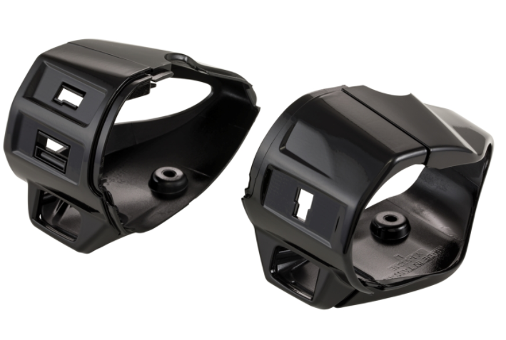 Tapa de la unidad de conmutación, derecha/izquierda, delantera/trasera para Vespa Primavera/Sprint, negro brillante